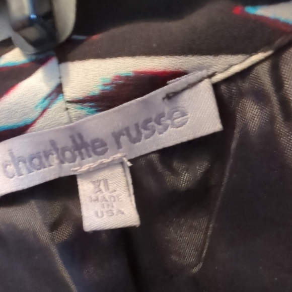 Charlotte Russe NWOT Size XL Black White Open Front Drape Blazer Jacket NWOT - Picture 6 of 16